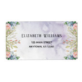 Waterverf aanjager Paarse roze verzendlabels Etiket (Voorkant)