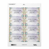 Waterverf aanjager Paarse roze verzendlabels Etiket (Full Sheet)