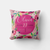 Waterverf Aankondiging baby geboorte Kussen (Voorkant)