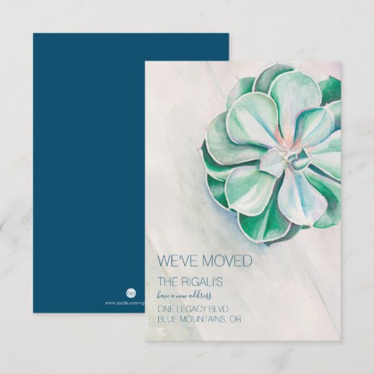 Waterverf Aankondiging van een geslaagde verplaats (Voorkant / Achterkant)