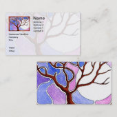 Waterverf aanpassen - Blauw roze Visitekaartje (Voorkant / Achterkant)