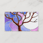 Waterverf aanpassen - Blauw roze Visitekaartje (Achterkant)