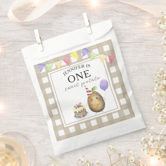 Waterverf Aardappel 1e verjaardag Bedankzakje (Geknipt)