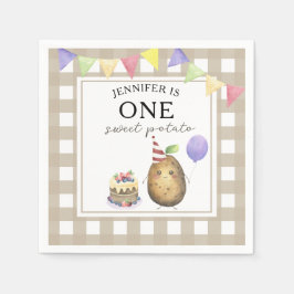 Waterverf Aardappel 1e verjaardag Servet