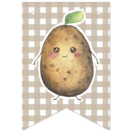 Waterverf Aardappel 1e verjaardag Vlaggetjes (Tweede vlag)