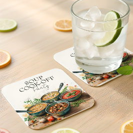 Waterverf Aardappelsoep Kook-Competitie Potluck Fe Kartonnen Onderzetters