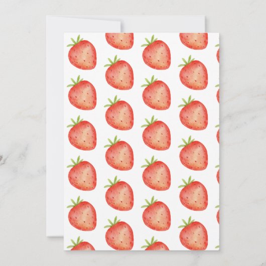 Waterverf aardbei 1e verjaardag kaart (Achterkant)