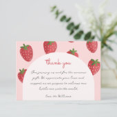 Waterverf aardbei Baby shower dank u kaarten (Staand voorkant)