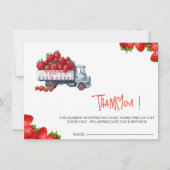 Waterverf Aardbei baby shower dankkaart (Voorkant)