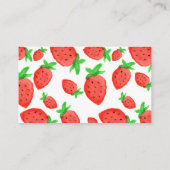 Waterverf Aardbei Baby shower Luier Raffle Informatiekaartje (Achterkant)