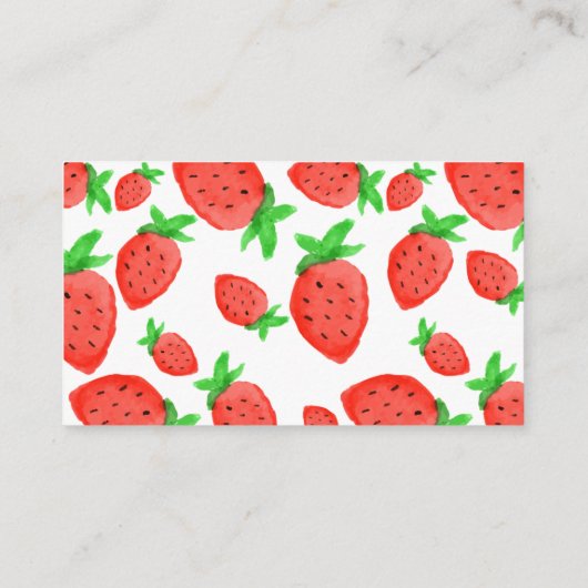 Waterverf Aardbei Baby shower Luier Raffle Informatiekaartje (Achterkant)