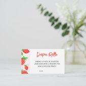 Waterverf Aardbei Baby shower Luier Raffle Informatiekaartje (Staand voorkant)