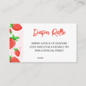 Waterverf Aardbei Baby shower Luier Raffle Informatiekaartje (Voorkant)