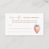 Waterverf Aardbei Baby shower Luier Raffle Informatiekaartje (Voorkant)