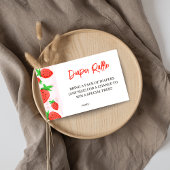 Waterverf Aardbei Baby shower Luier Raffle Informatiekaartje