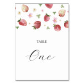 Waterverf Aardbei Baby shower Tafelnummer (Voorkant)