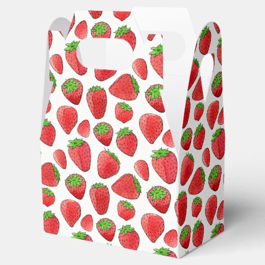 Waterverf aardbei bedankdoosjes (Geopend)