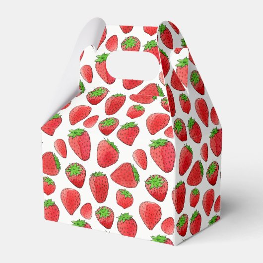 Waterverf aardbei bedankdoosjes (Voorkant Zijde)