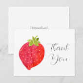 Waterverf aardbei bedankkaart (Voorkant / Achterkant)