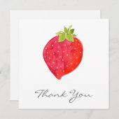 Waterverf aardbei bedankkaart (Voorkant / Achterkant)