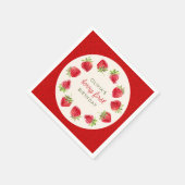 Waterverf Aardbei Berry Eerste 1e verjaardag Servet (Hoek)