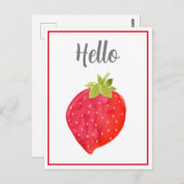 Waterverf aardbei briefkaart (Voorkant / Achterkant)