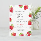 Waterverf Aardbei Bruids Douche Invitation Kaart