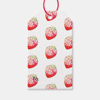 waterverf aardbei cadeaulabel