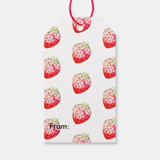 waterverf aardbei cadeaulabel (Achterkant)