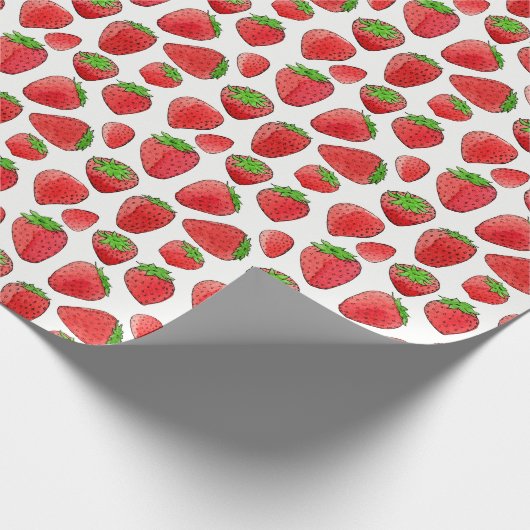 Waterverf aardbei cadeaupapier (Hoek)