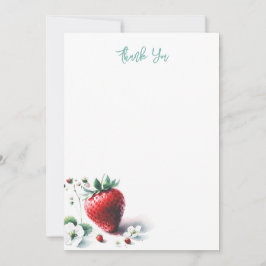 Waterverf aardbei dank u nota nemen van Kaarten