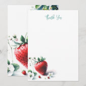 Waterverf aardbei dank u nota nemen van Kaarten (Voorkant / Achterkant)