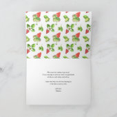 Waterverf Aardbei en Bloesems Afstuderen Bedankkaart (Binnen)