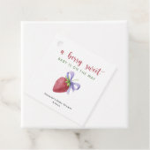 Waterverf aardbei en paarse boog Baby shower Bedankjes Labels (In situ)