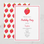 Waterverf Aardbei en Patroon Kaart (Voorkant / Achterkant)