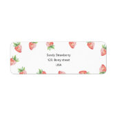 Waterverf aardbei etiket (Voorkant)