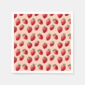 Waterverf Aardbei Fruit Pattern Pastelroze Servet (Voorkant)