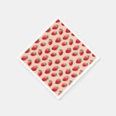 Waterverf Aardbei Fruit Pattern Pastelroze Servet (Hoek)