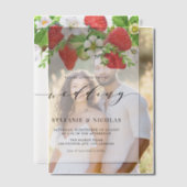 Waterverf aardbei Garland Botanische bruiloft Vellum Uitnodigingen (Offset (Koppel))