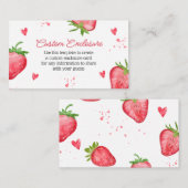 Waterverf Aardbei Gepersonaliseerd Informatiekaartje (Voorkant / Achterkant)