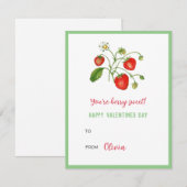Waterverf aardbei Happy Valentijnsdag Mini Notitiekaartje (Voorkant / Achterkant)