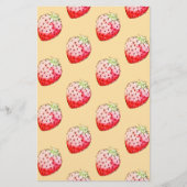 waterverf aardbei in geel briefpapier (Voorkant)