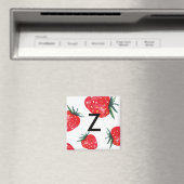 Waterverf aardbei Initiaal magneet (Insitu (Vaatwasser))