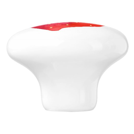 Waterverf aardbei keramische knop (Zijkant)