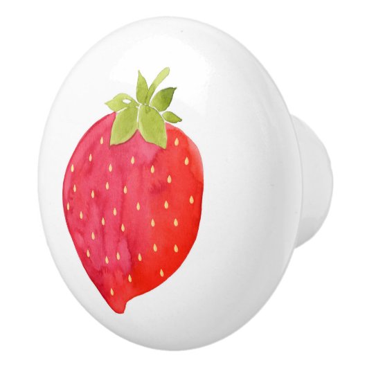 Waterverf aardbei keramische knop (Rechts)