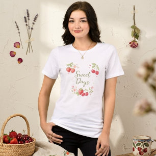 Waterverf Aardbei & Kers T-Shirt "Zoete Dagen"