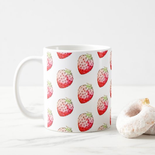 waterverf aardbei koffiemok (Met donut)