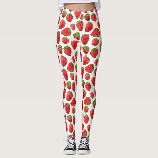 Waterverf aardbei leggings (Voorkant)