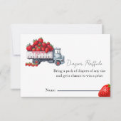 Waterverf Aardbei luier loterij baby shower Kaart (Voorkant)