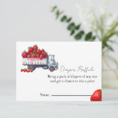 Waterverf Aardbei luier loterij baby shower Kaart (Staand voorkant)